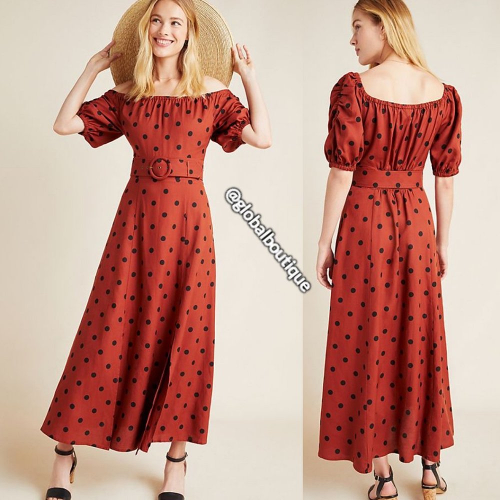NWT ANTHROPOLOGIE Lucienne Belted Maxi Dress - Picture 5 of 8
